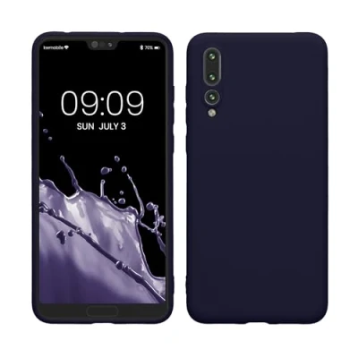 Abbildung von kwmobile Hülle kompatibel mit Huawei P20 Pro weiches TPU Silikon Case Cover geeignet für kabelloses Laden Deep Ocean