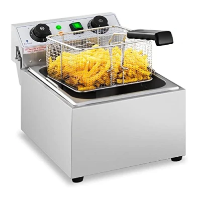 Abbildung von Royal Catering Fritteuse Edelstahl Gastronomie Elektro 10 L Kaltzone 3200 W, W