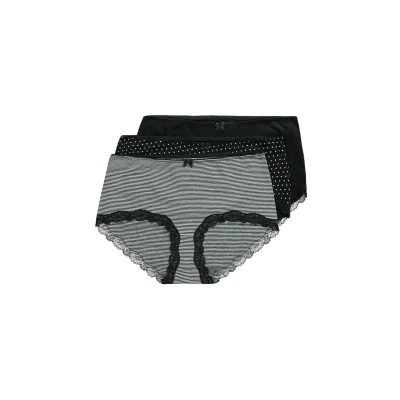 Abbildung von Ulla Popken 3 PACK Panties, Damen, Größe: 62/64, Black