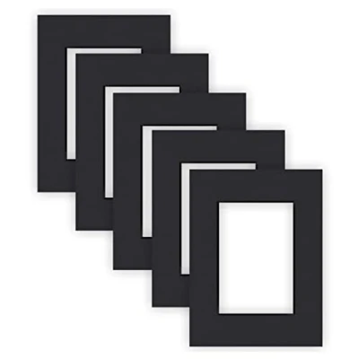 Abbildung von nielsen Conservation Passepartout Karton 1,5 mm 5er Set Außenformat 18x24 cm für Bildformat 10x15 Schwarz Glatte Oberfläche