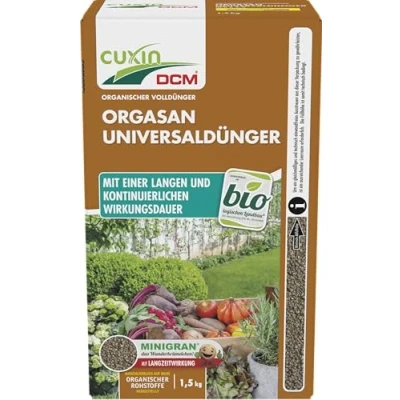 Abbildung von CUXIN DCM ORGASAN UNIVERSALDÜNGER Mit MINIGRAN® TECHNOLOGY Universaldünger Bio Dünger Langzeitdünger organischer NPK 1,5 KG