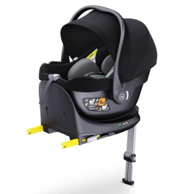 Abbildung von my junior® BEAM Bundle, i Size, optional mit drehbarer 360 oder fester ISOFIX Station (BEAM Babyschale + Base Static, Black)