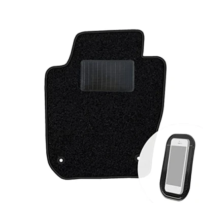 Abbildung von moto MOLTICO Fahrer Fußmatte Auto Velours Fahrerseite Autoteppiche Schwarz Fahrermatte 1 teilig passend für Seat Ibiza IV Skoda Fabia 3