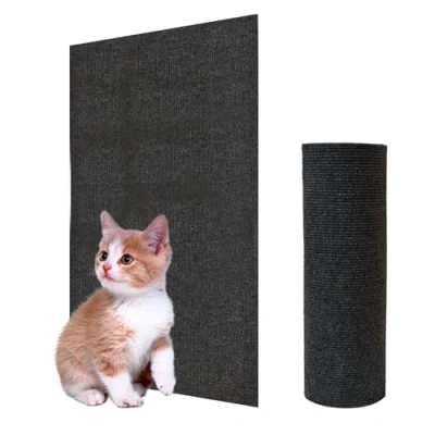 Abbildung von 200cmx40cm Selbstklebend Kratzmatte Katze,Selbstklebend Kratzteppich Katze Wand,Kratzmatte Katze,DIY Kratzbrett Katze,Kratzschutz Sofa Katze,Kratzbrett Katzen kratzschutz,Katzenkratzmatte(Dunkelgrau)