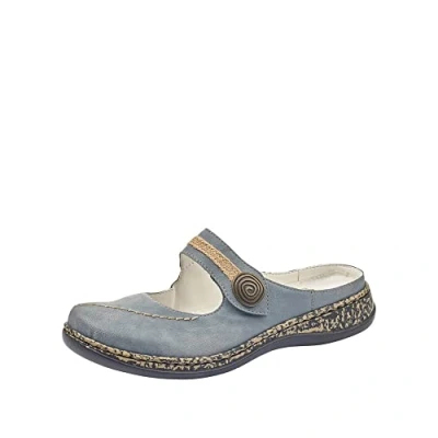 Abbildung von Rieker Damen 46391 Clogs, Blau Jeans 14, 40 EU