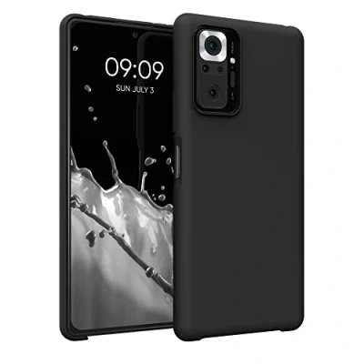 Abbildung von kwmobile Hülle kompatibel mit Xiaomi Redmi Note 10 Pro Silikon Handy Case Handyhülle weiche Oberfläche kabelloses Laden Schwarz