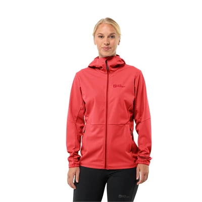 Abbildung von Jack Wolfskin Feldberg Hoody Regenjacke / wasserabweisende Jacke, Damen, Größe: Medium, Vibrant red