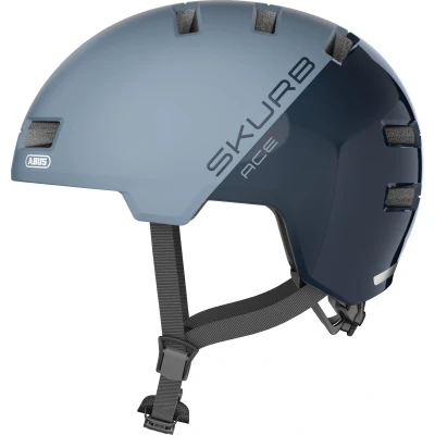 Abbildung von ABUS Stadthelm Skurb ACE Stylischer Fahrradhelm im Alltag, beim Skaten, BMX Fahren oder Longboarden Hellblau/Dunkelblau, Größe S