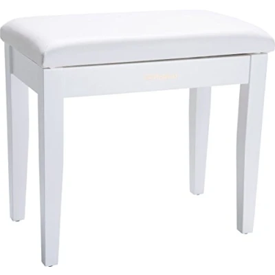 Abbildung von Roland Klavierbank in weißem Satin Finish mit Vinyl Sitz und Aufbewahrungsfach für Partituren RPB 100WH, Holz, Schwarz, 1