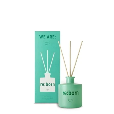 Abbildung von ipuro re:born Raumduft 100ml Raumerfrischer mit Zitrus, Kardamom &amp; Vanille Duft aus nachhaltigem Gewürzsaaten Upcycling Diffuser Stäbchen Lufterfrischer für die Wohnung