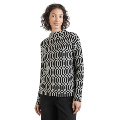 Abbildung von Street One Jaquard Strickpullover, Damen, Größe: 46, Schwarz