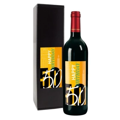 Abbildung von Bull &amp; Bear Wein Geschenk &quot;Happy Birthday 50&quot;, zum 50. Geburtstag, Rotwein 14%, trocken