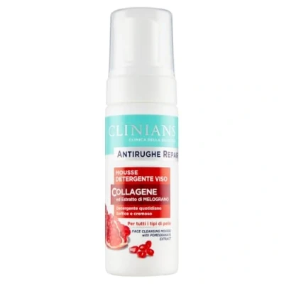 Abbildung von CLINIANS Anti Falten Repair Mousse Gesichtsreiniger Kollagen Granatapfel Extrakt für alle Hauttypen, 150 ml