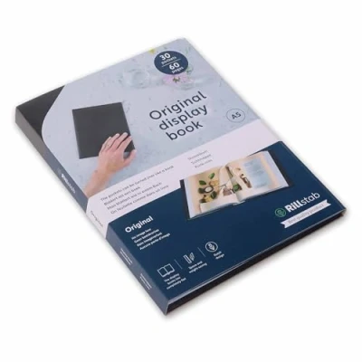 Abbildung von Rillstab RI99534 A5 Präsentationsmappe für Schule &amp; Projekt Sichtbuch Präsentationsbuch 30 Transparente Hüllen Dokumente Organisieren ohne Lochen Schwarz