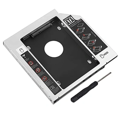 Abbildung von ciciglow Universal 12,7 Mm Aluminium SATA zu 2. SSD HDD Festplatten Caddy Adapter Tray Gehäuse für Laptop CD/DVD ROM Optischer Schacht (12,7 Mm)