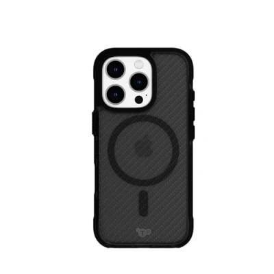 Abbildung von tech21 EvoArmor für iPhone 16 Pro kompatibel mit MagSafe Aufprallschutz Hülle 21x Militärstandard getestet in Schwarz