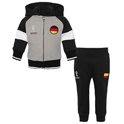 Abbildung von FIFA Unisex Baby Offizieller Wm 2022 Kinderanzug Deutschland World Cup, schwarz/grau/weiß, 3 Jahre