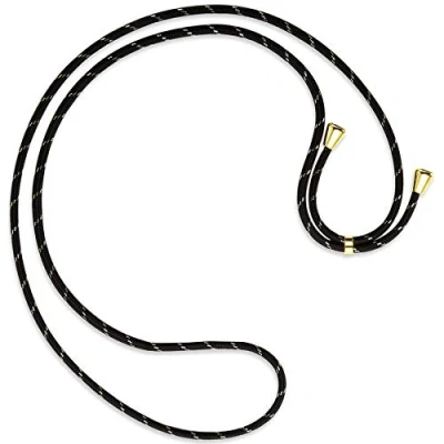 Abbildung von mtb more energy® Ersatz Band für Handykette schwarz Gold gestreift inklusive Endkappen (Gold) hochwertige Austausch Kordel Seil Kette
