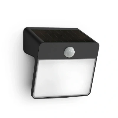Abbildung von Philips Outdoor Solar Yarixa Wandleuchte 2,2W, Tageslicht und Bewegungssensor, 2700 Kelvin, IP44 wetterfest, schwarz