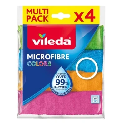 Abbildung von Vileda Microfaser Allzwecktuch Colors, 1 Packung mit 4 Stück