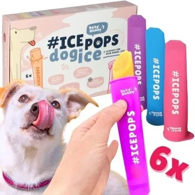 Abbildung von BeG Buddy Hundeeis am Stiel, Eisform Hund, ICEPOPS, Abkühlung Hund Sommer, Silikonform