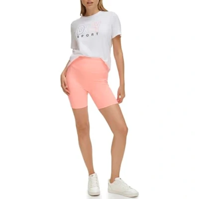 Abbildung von DKNY Women&#039;s High Shine Biker Shorts, Atomic Pink, M