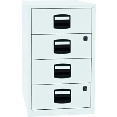 Abbildung von Bisley Home Beistellschrank PFA, 4 Universalschubladen, Metall, 696 Verkehrsweiß, 40 x 41.3 67.2 cm