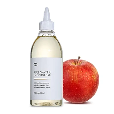 Abbildung von mimosu Apfelessig Haarspülung mit Reiswasser, 300 ml Haarwachstumsfördernde Reinigungsconditioner, sanfter Kopfhautreiniger gegen Ablagerungen, enthält Glykolsäure zur Behandlung von Schuppen