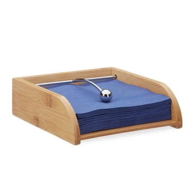 Abbildung von relaxdays Serviettenhalter aus Bambusholz, Bambus