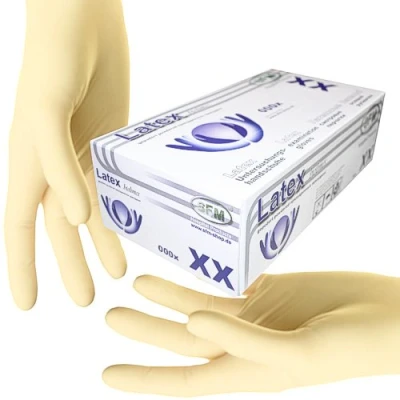 Abbildung von SFM ® BIOLIMES Latex : XS, S, M, L, XL weiß gepudert glatt Einweghandschuhe Einmalhandschuhe Untersuchungshandschuhe Latexhandschuhe L (1000)