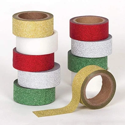 Abbildung von Baker Ross AW923 Weihnachts Glitzer Klebeband, 10 Stück