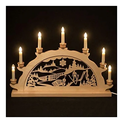 Abbildung von Holz Schwibbogen Lichterbogen aus dem Erzgebirge (Vogtland, 50 cm)