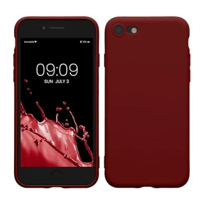 Abbildung von kwmobile Handyhülle kompatibel mit Apple iPhone SE (2022) / (2020) 8 7 Hülle Handy Case aus weichem Silikon in Tawny Red