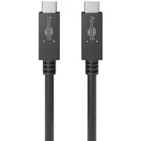 Abbildung von Goobay USB 3.2 Typ C MM kompatibles Schnellladekabel, 100 W, 1 m, Schwarz