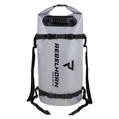 Abbildung von REBELHORN Motorrad Rollbag Discover 30L für Langlebig Wasserdicht Leicht zu reinigendes Material Plane 500D Enge Verschluss Ergonomischer Griff Reflektierende Elemente