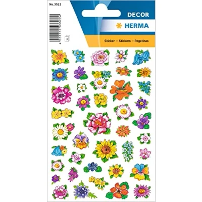 Abbildung von 10 x HERMA Schmucketikett Decor Kleine Blumenköpfe VE=3 Blatt