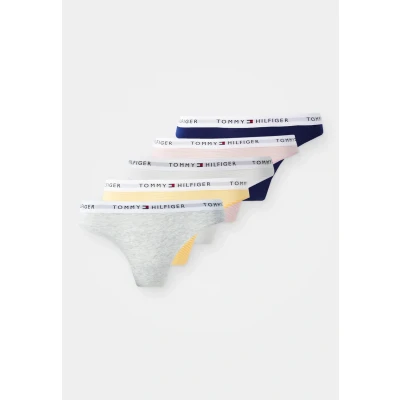 Abbildung von Tommy Hilfiger MIX Thong 5 PACK String, Damen, Größe: 38 40, Pink/grey/val or/navy/white