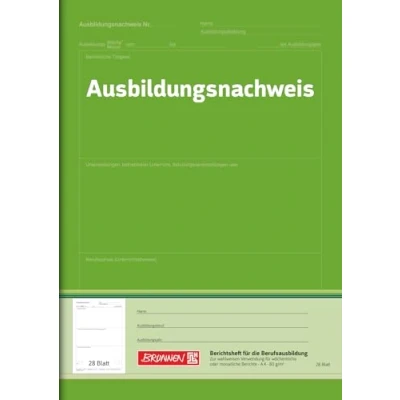 Abbildung von Brunnen 1042577 Berichtsheft Ausbildung / Ausbildungsnachweisheft (A4, 28 Blatt, für Wochen und Monatsberichte verwendbar)