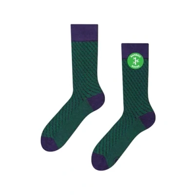 Abbildung von Dedoles Socken Unisex Damen Herren &amp; Kinder Baumwolle viele lustige Designs 1 Paar Geschenk links rechts verschieden, Farbe: Blau und grün Jacquard, Gr. 39 42 EU