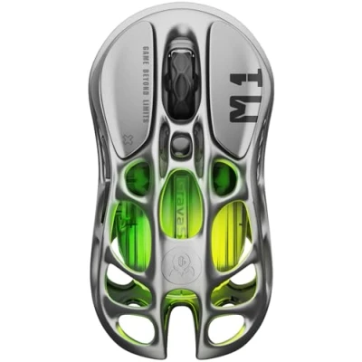 Abbildung von GravaStar Mercury M1 Pro Wireless Gaming Mouse, Magnesium Alloy MMO Mice, 26000 DPI, 88g Lightweight Hollow Out Design, 5 Programmable Buttons, Dynamic RGB Modes, Gunmetal Grey