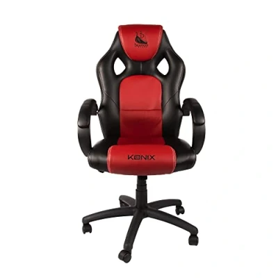 Abbildung von Konix Drakkar Gaming Bürostuhl Jötun Sitzneigung von 15 Glattes Kunstleder Schwarz und Rot
