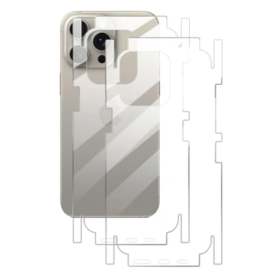 Abbildung von GIOPUEY[2 Stück Rückseite Folie Kompatibel mit iPhone 15 Pro Max, Max Schutzfolie, Weiches TPU, Dünn, Hohe Transparenz, Schützende Grenze transparent