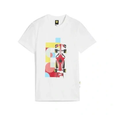 Abbildung von Puma Scuderia Ferrari RACE Graphic Tshirt print für Kinder, Größe: 164, White