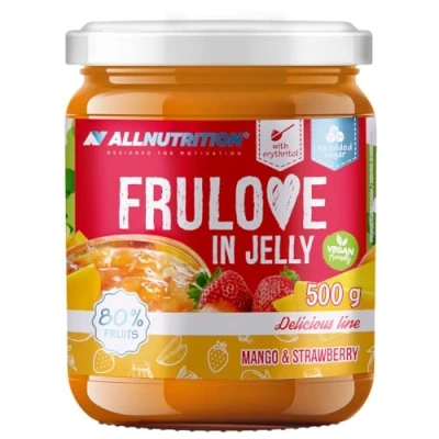 Abbildung von ALLNUTRITION Zuckerfreie Marmelade Frulove in Jelly Mango &amp; Strawberry Low Carb Früchte Gelee 80% Fruchtgelee Kalorienarmer Aufstrich Veganerfreundlich 500g