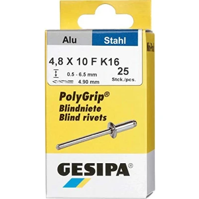 Abbildung von GESIPA Blindniet PolyGrip® Nietschaft dxl 4,8x10,0mm K16 Alu/Stahl 25 St.GESIPA (1433852)