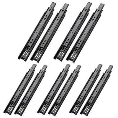 Abbildung von AOLISHENG Kugellager schubladenschienen 450 mm, 3 Falten Vollauszug robust 45 kg Tragkraft,(5 Paar)