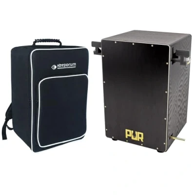 Abbildung von Pur PC6699 Vision Pro Double Hi Hat Black and Gold Cajon + keepdrum Tasche