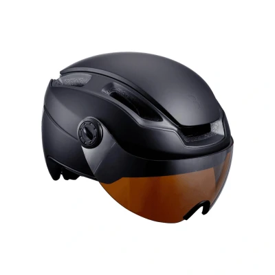 Abbildung von BBB Helm Indra faceshield smoke mirror lens M matt schwarz