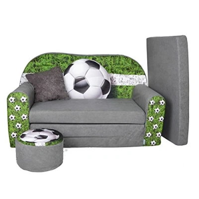 Abbildung von FORTISLINE Kindersitzgruppe Kindersofa Kindercouch Aufklappen Bettfunktion + Hocker W319