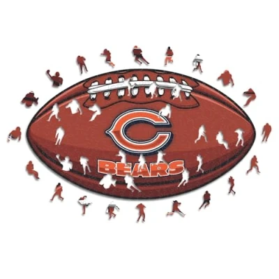 Abbildung von Iconic Puzzles, Chicago Bears Crest, 100% ökologisch nachhaltiges Holzpuzzle mit offizieller Lizenz, Größe M, 270 Teile